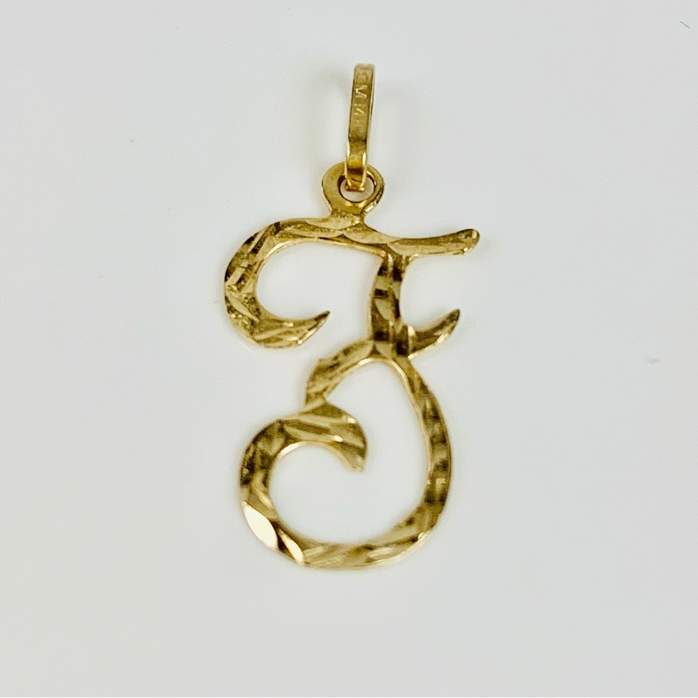 14K Pendant Letter F